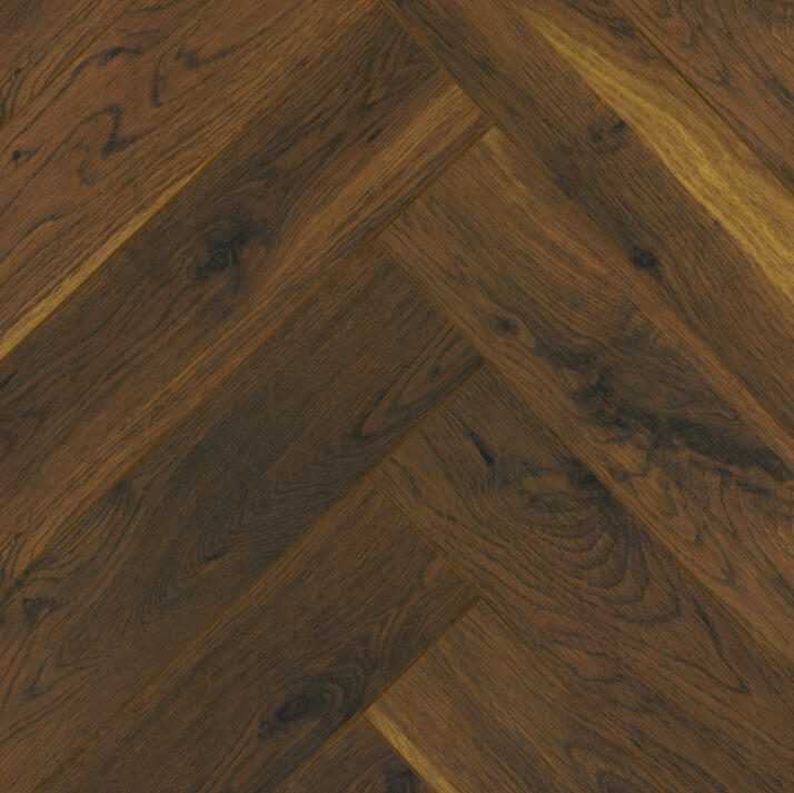 Smoked Cathedral Oak Herringbone Aqua